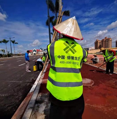 老撾透水地坪人行道施工 佳境生態技術指導